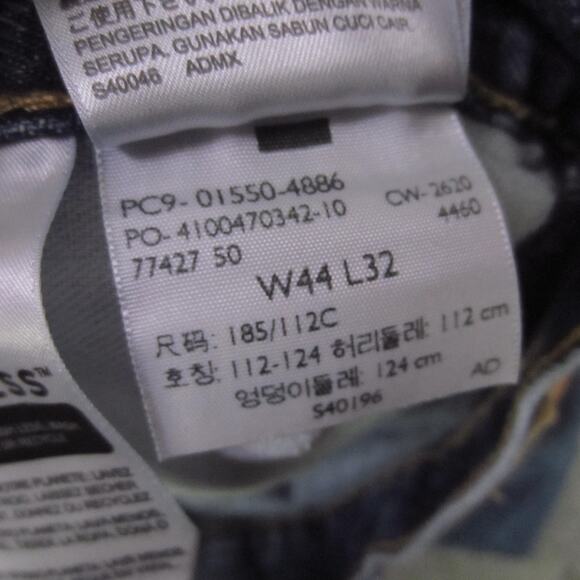 Levi's 550 Jeans Mens 44x32 Blue Relaxed Fit Tapered Leg Denim 5 Pocket Zip Fly - Picture 8 of 9